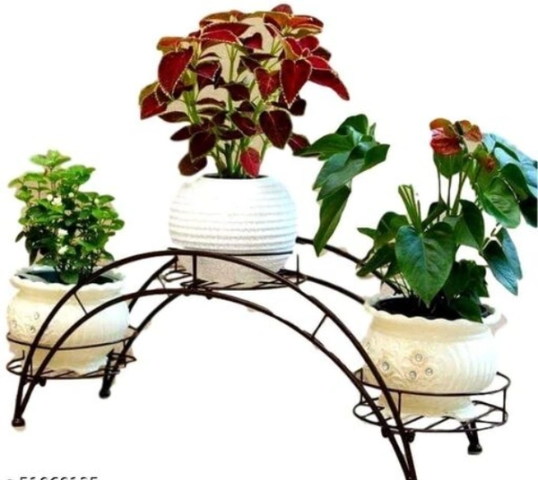 Rectangle Shape Metal Indoor Flower Pots Stands multipurpose flower pot stand plant holder is a perfect pot stand, flower stand, plant stand. It is suitable for outdoor as well as indoor plants - Free Size, Black, Iron, Pack of1